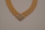 Vintage multi-strand textured link necklace