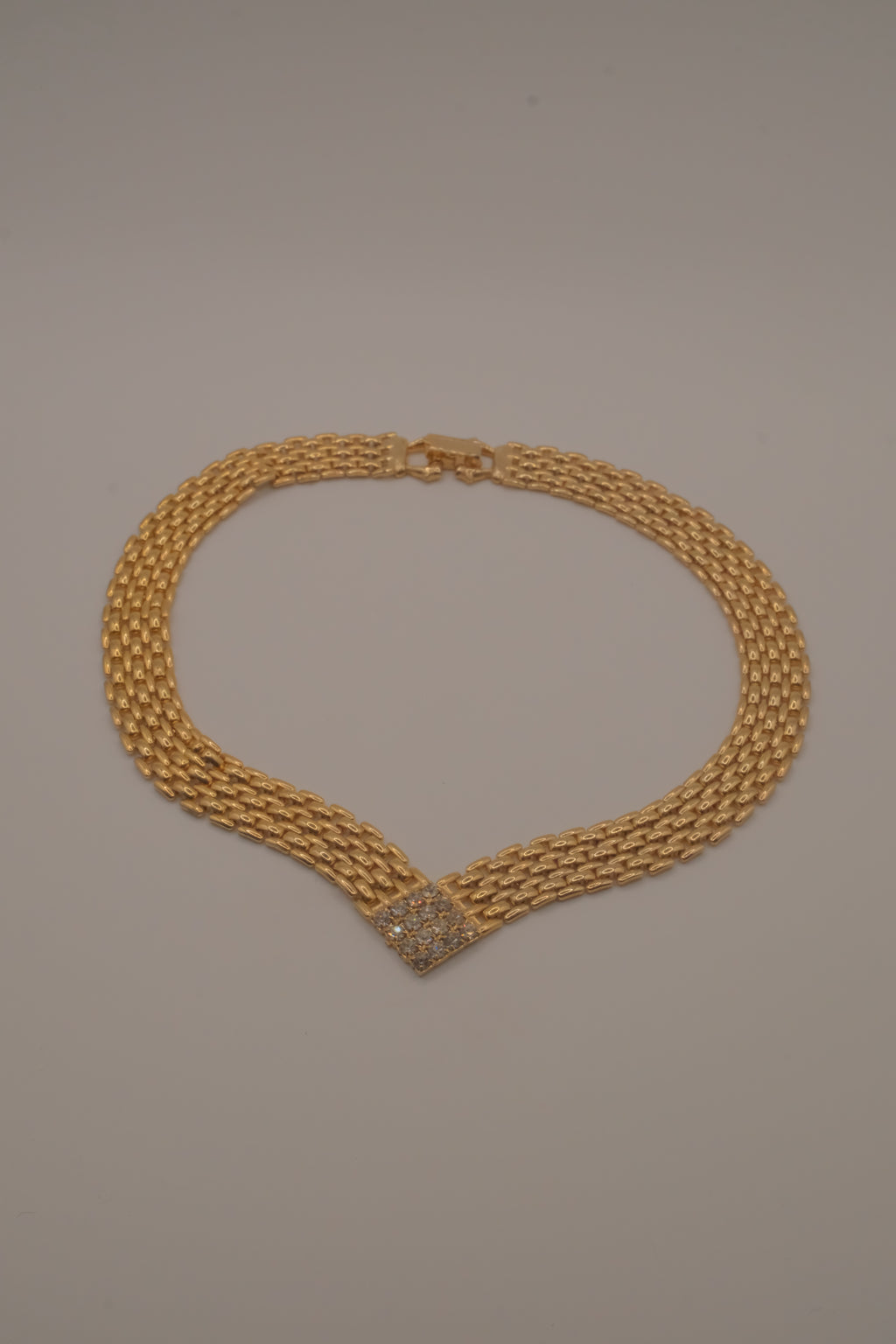 Vintage multi-strand textured link necklace