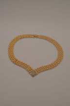 Vintage multi-strand textured link necklace