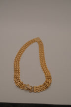Vintage multi-strand textured link necklace