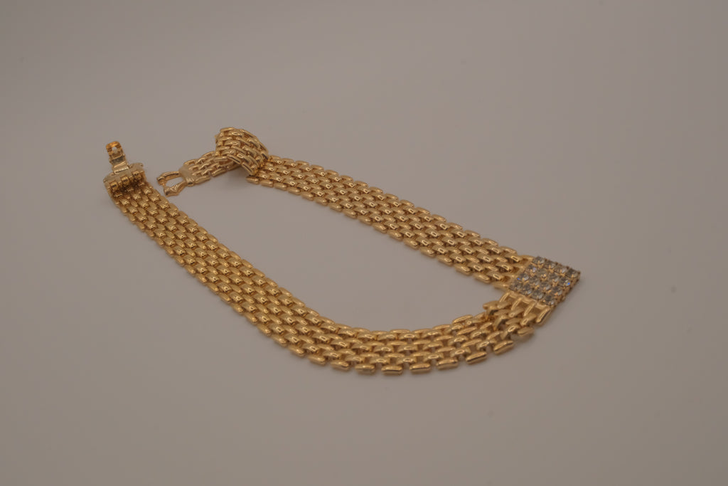 Vintage multi-strand textured link necklace