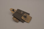 Reworked abstract mixed-metal brooch