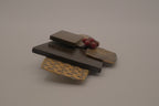 Reworked abstract mixed-metal brooch