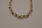 Vintage Green rhinestone flower necklace