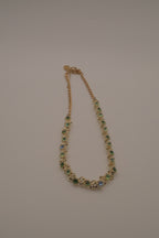 Vintage Green rhinestone flower necklace