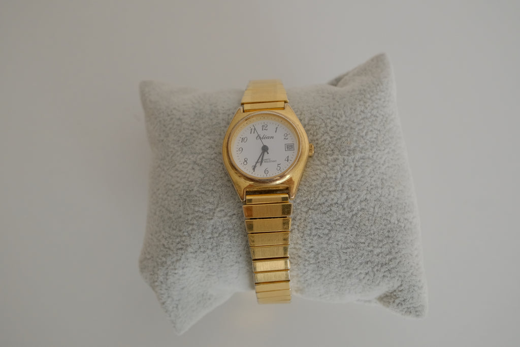 Orlean quartz watch with gold-tone finish