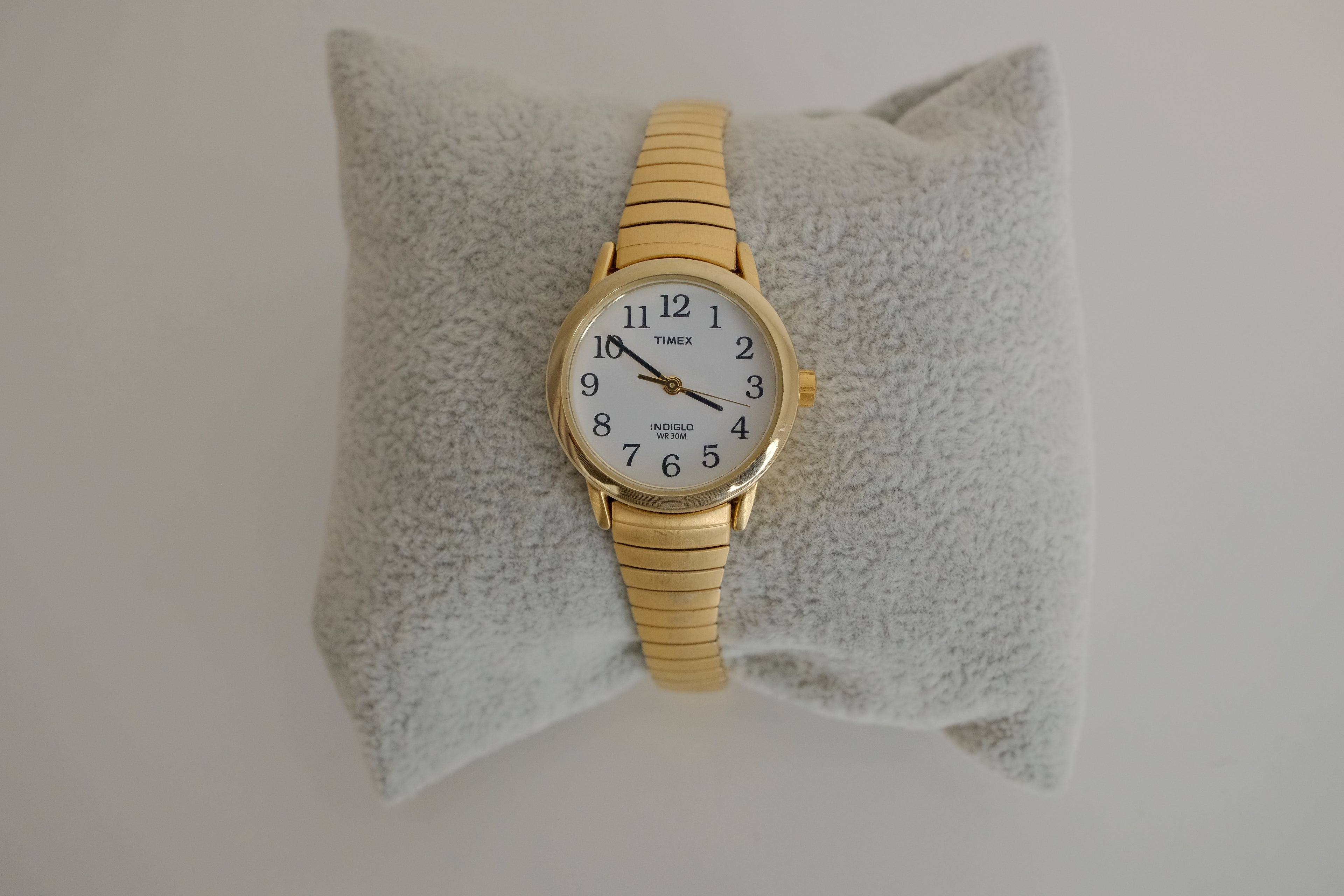 Timex quartz watch with gold-tone finish