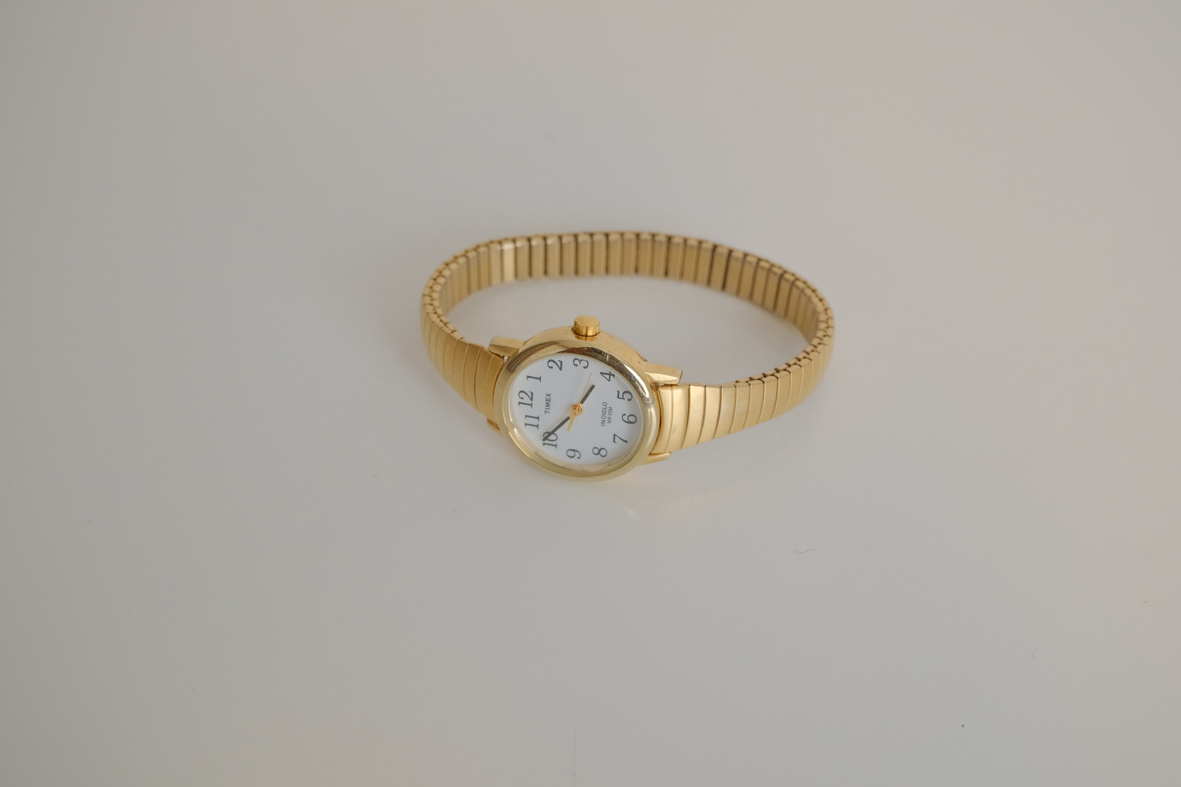 Timex quartz watch with gold-tone finish