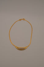 Vintage D'Orlan Mixed tone Crescent pendant necklace