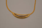 Vintage D'Orlan Mixed tone Crescent pendant necklace