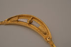 Vintage D'Orlan Mixed tone Crescent pendant necklace