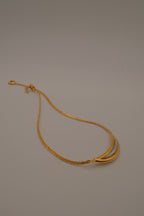 Vintage D'Orlan Mixed tone Crescent pendant necklace