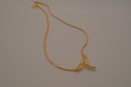 Gold-Tone Rhinestone and Faux Pearl Drop Necklace