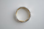 Vintage silver-tone stretch panel bracelet