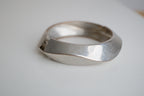 Vintage Silver toned Asymmetric hinged bangle
