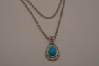 Vintage Avon 1972 Blue Teardrop Convertible Pendant Necklace
