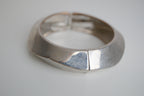Vintage Silver toned Asymmetric hinged bangle