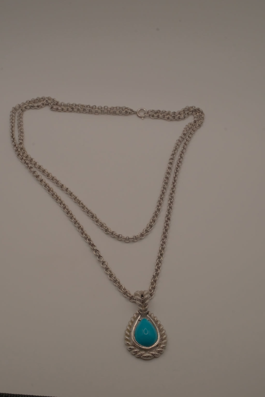 Vintage Avon 1972 Blue Teardrop Convertible Pendant Necklace