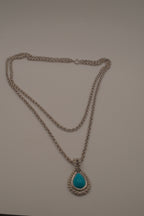 Vintage Avon 1972 Blue Teardrop Convertible Pendant Necklace