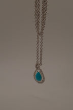 Vintage Avon 1972 Blue Teardrop Convertible Pendant Necklace