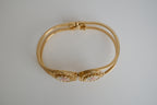 Vintage gold-tone Petit Point cuff bracelet