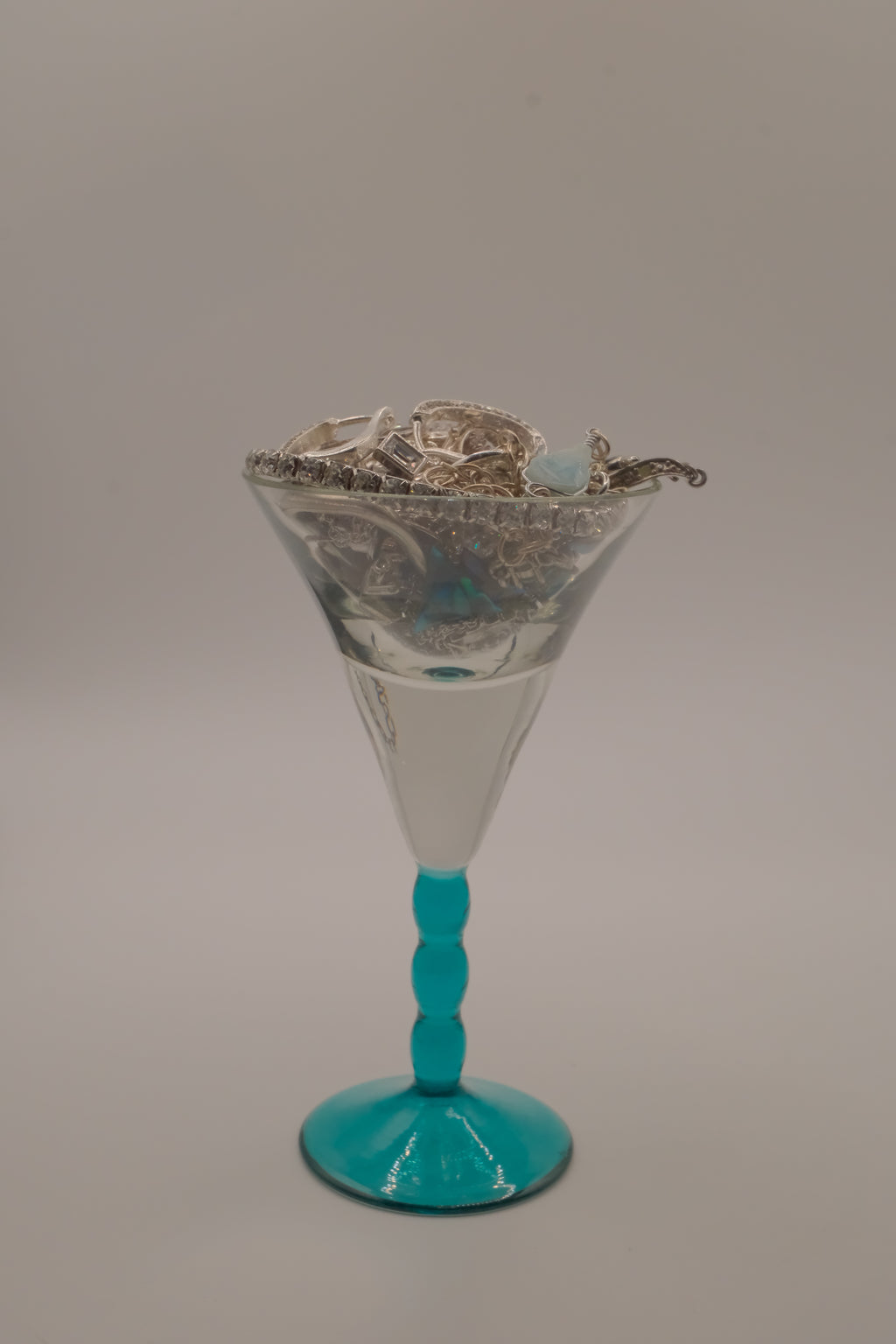 Dainty Blue & Silver Mystery Jewellery Jar