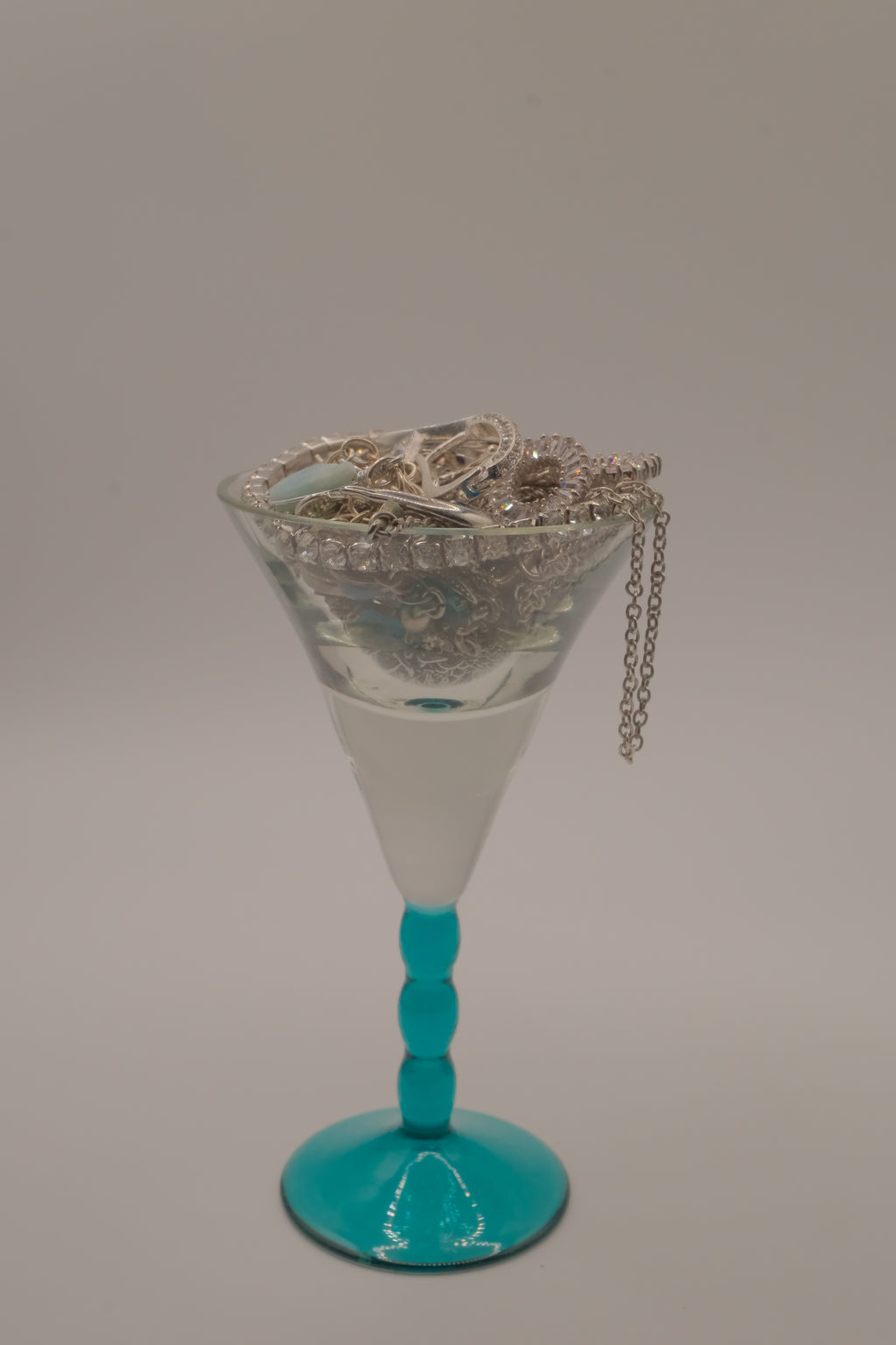 Dainty Blue & Silver Mystery Jewellery Jar