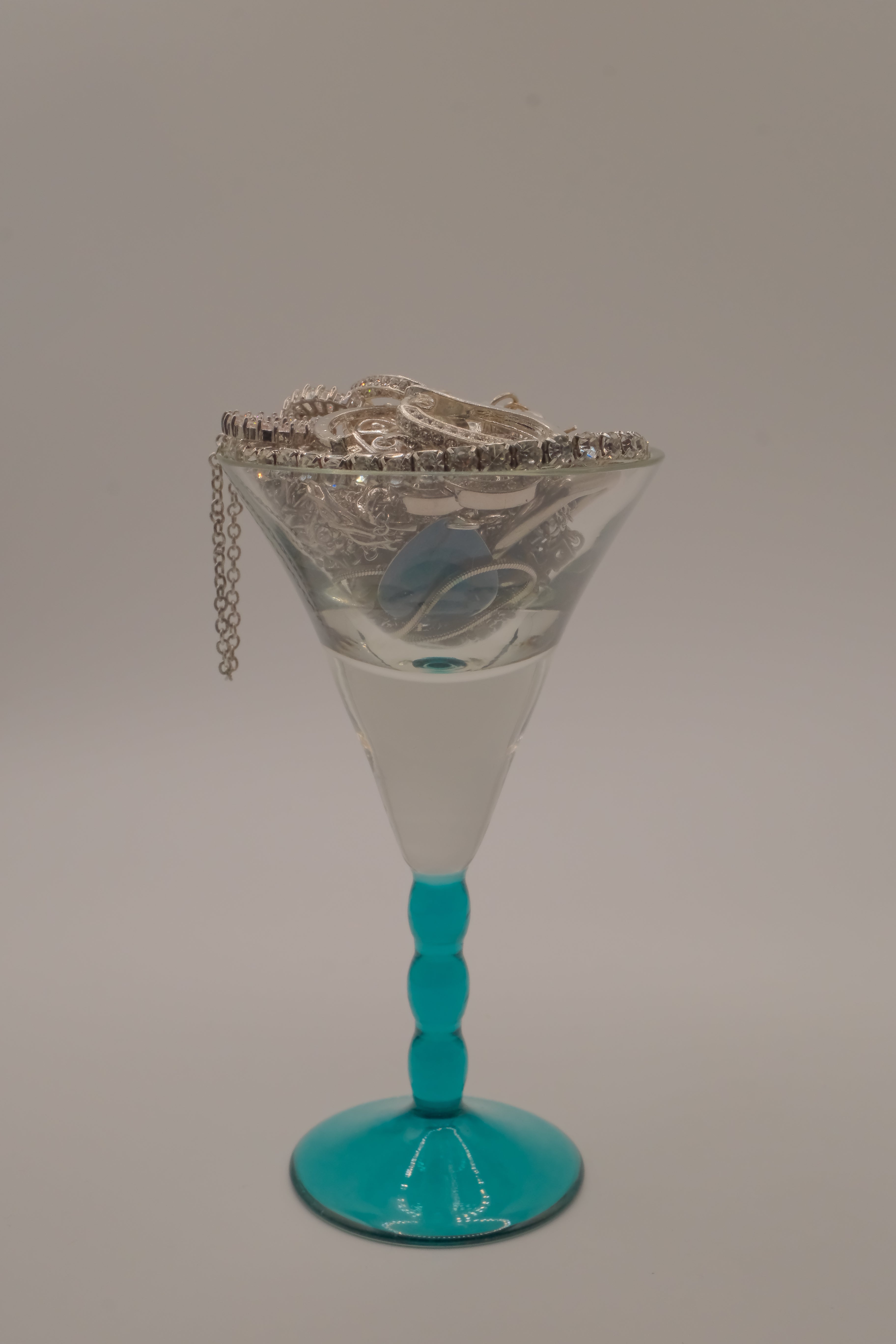 Dainty Blue & Silver Mystery Jewellery Jar