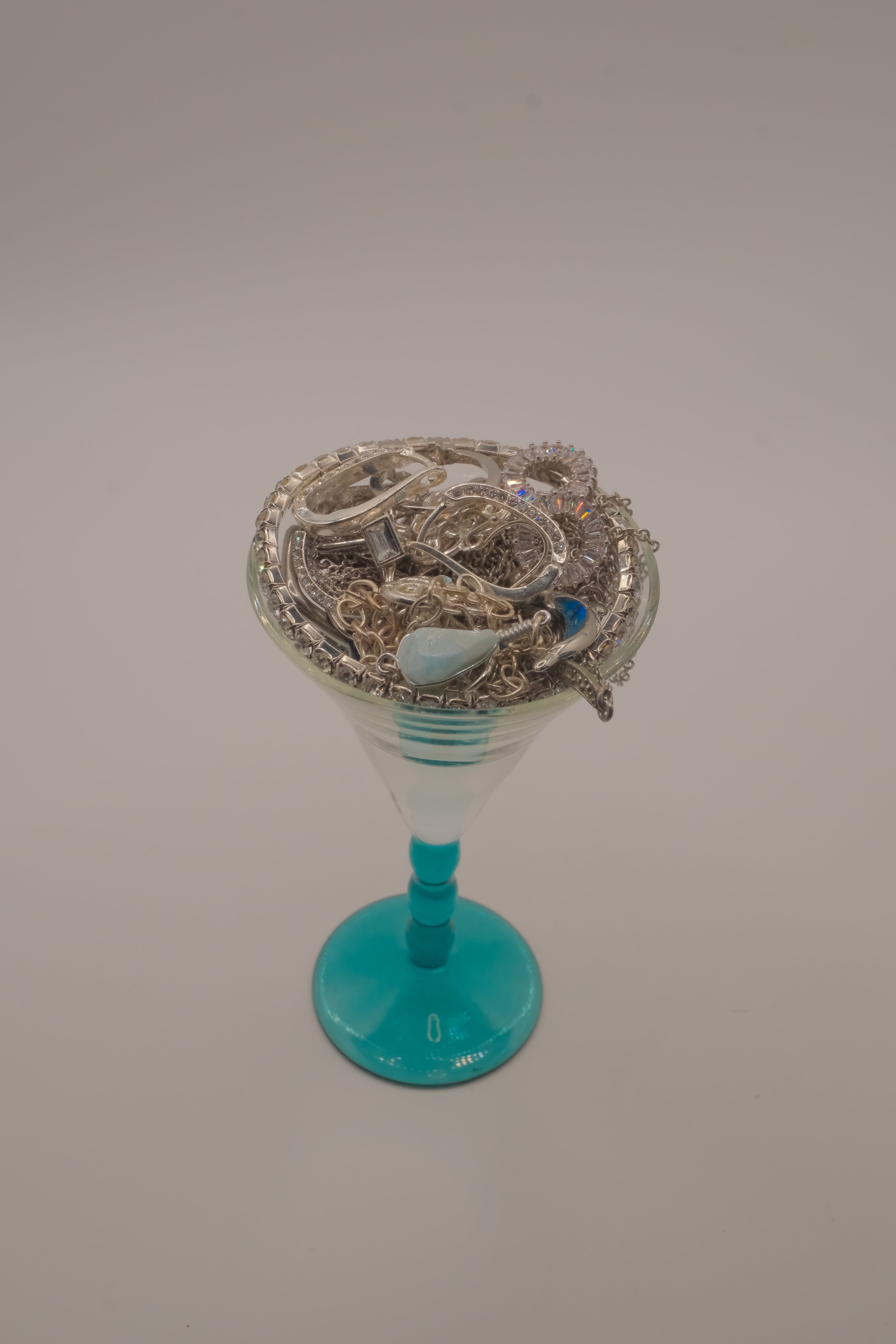 Dainty Blue & Silver Mystery Jewellery Jar