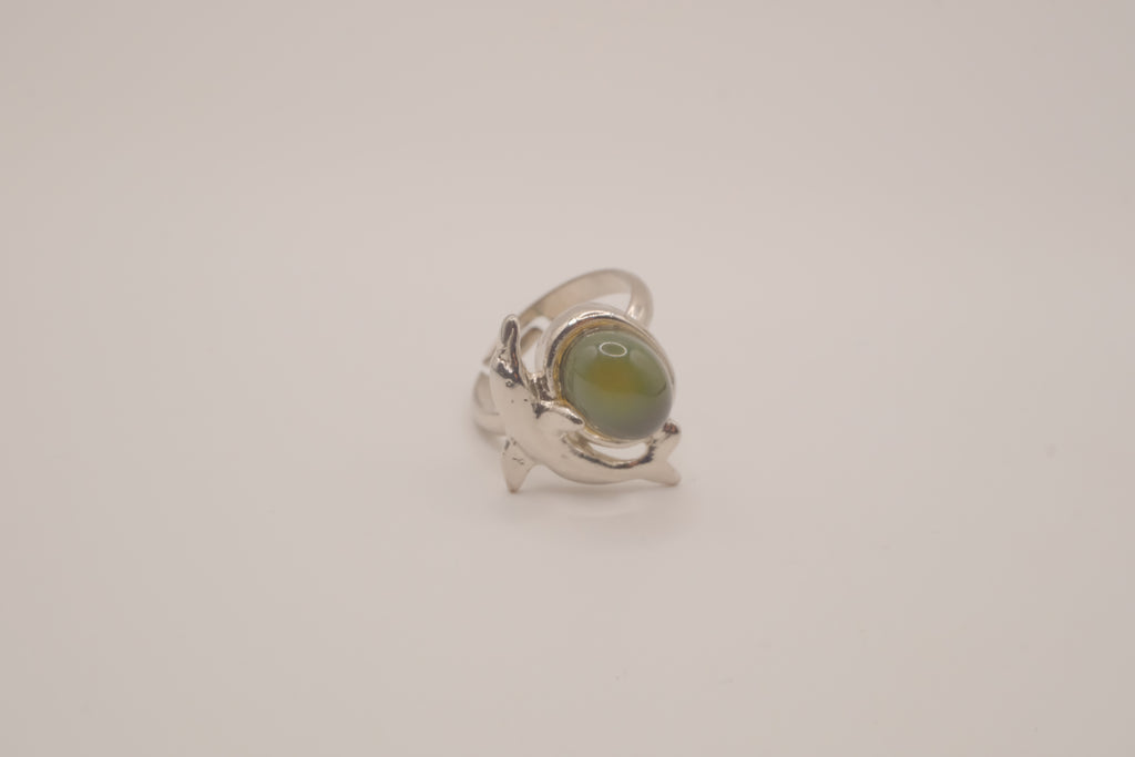 Silver tone dolphin mood ring