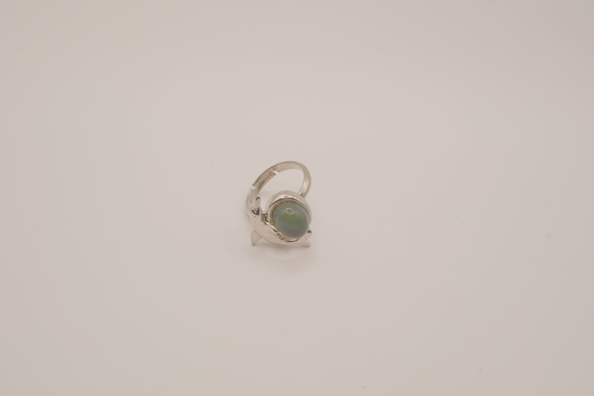 Silver tone dolphin mood ring