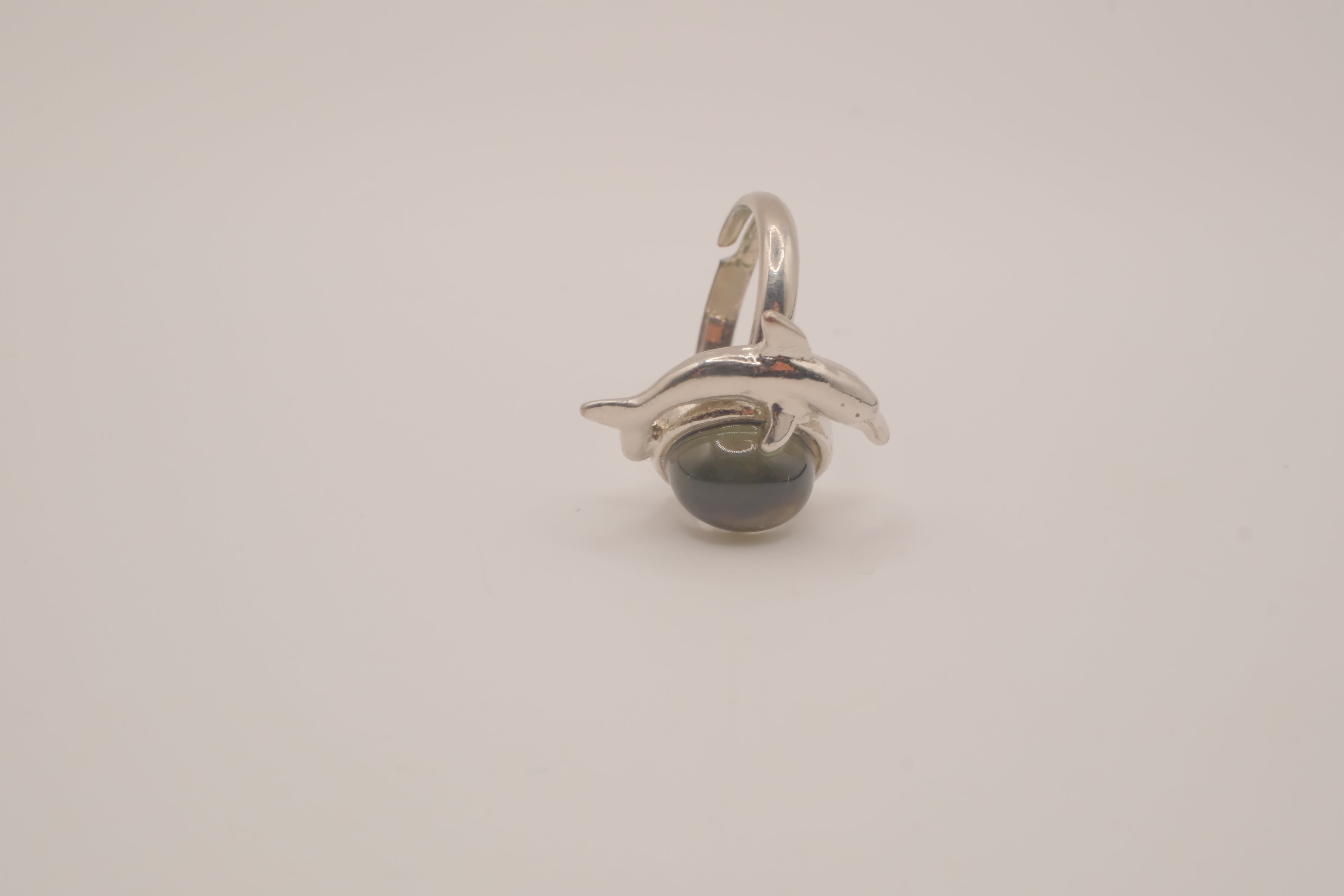 Silver tone dolphin mood ring