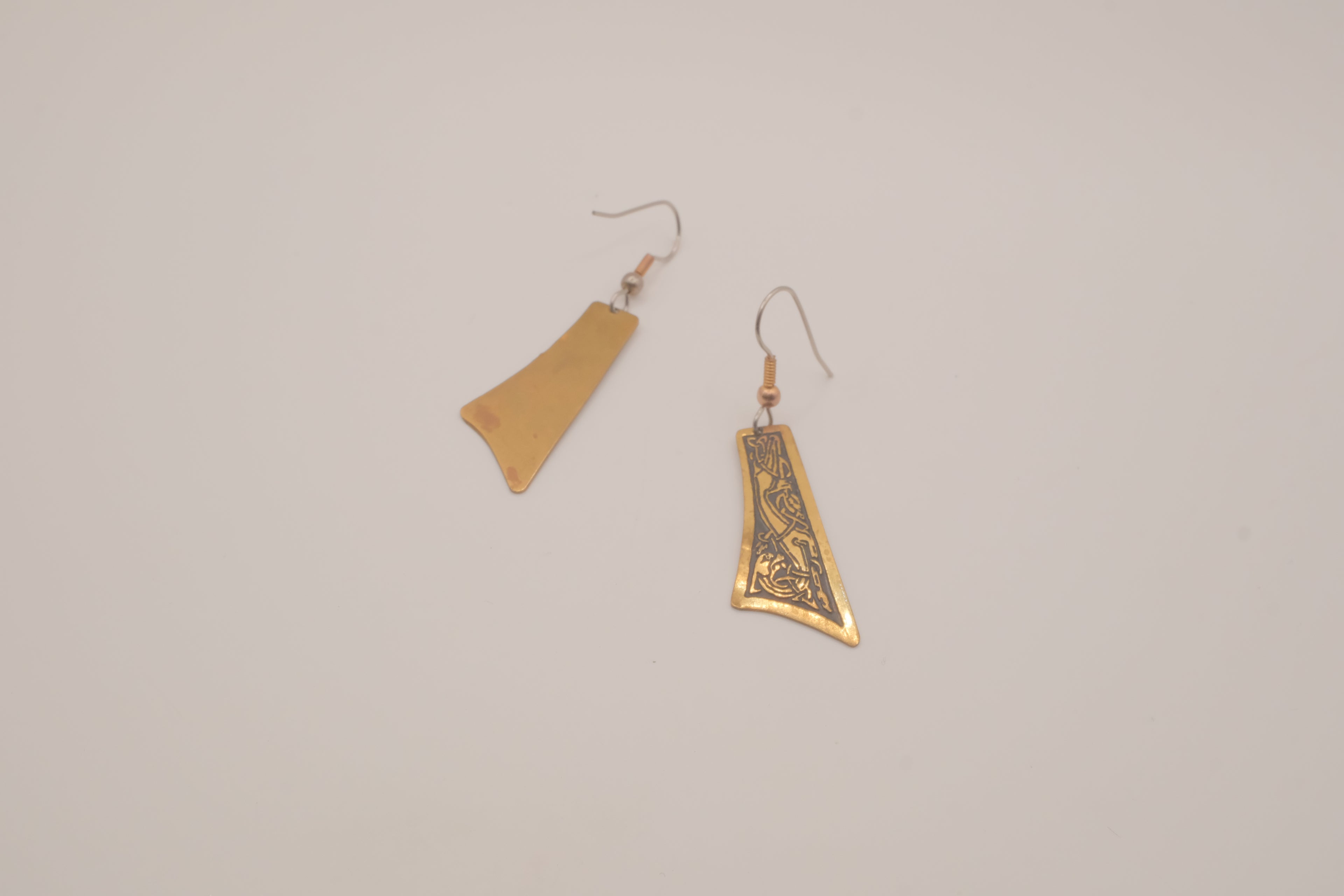 Vintage Damascene dangle earrings