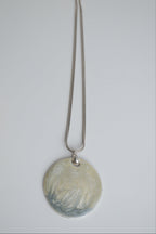 Sterling silver chocker necklace with mother of pearl inlay pendant
