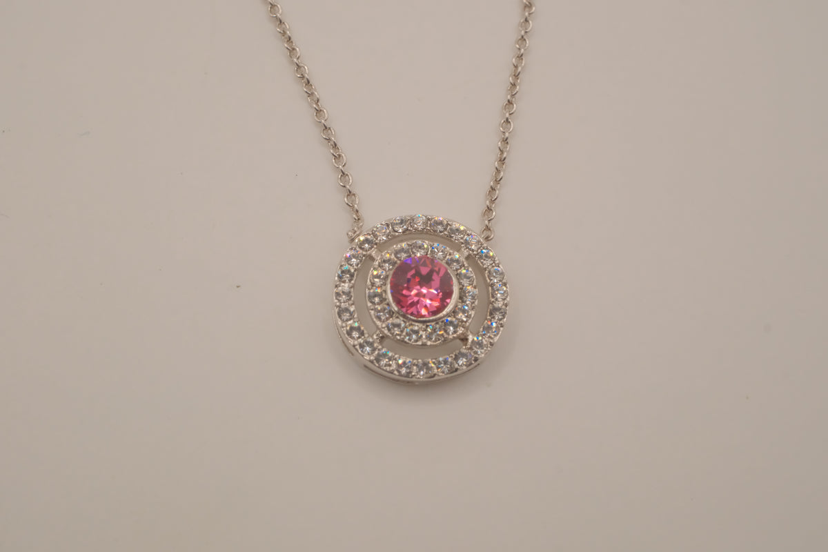 Swarovski Pink crystal pendant necklace