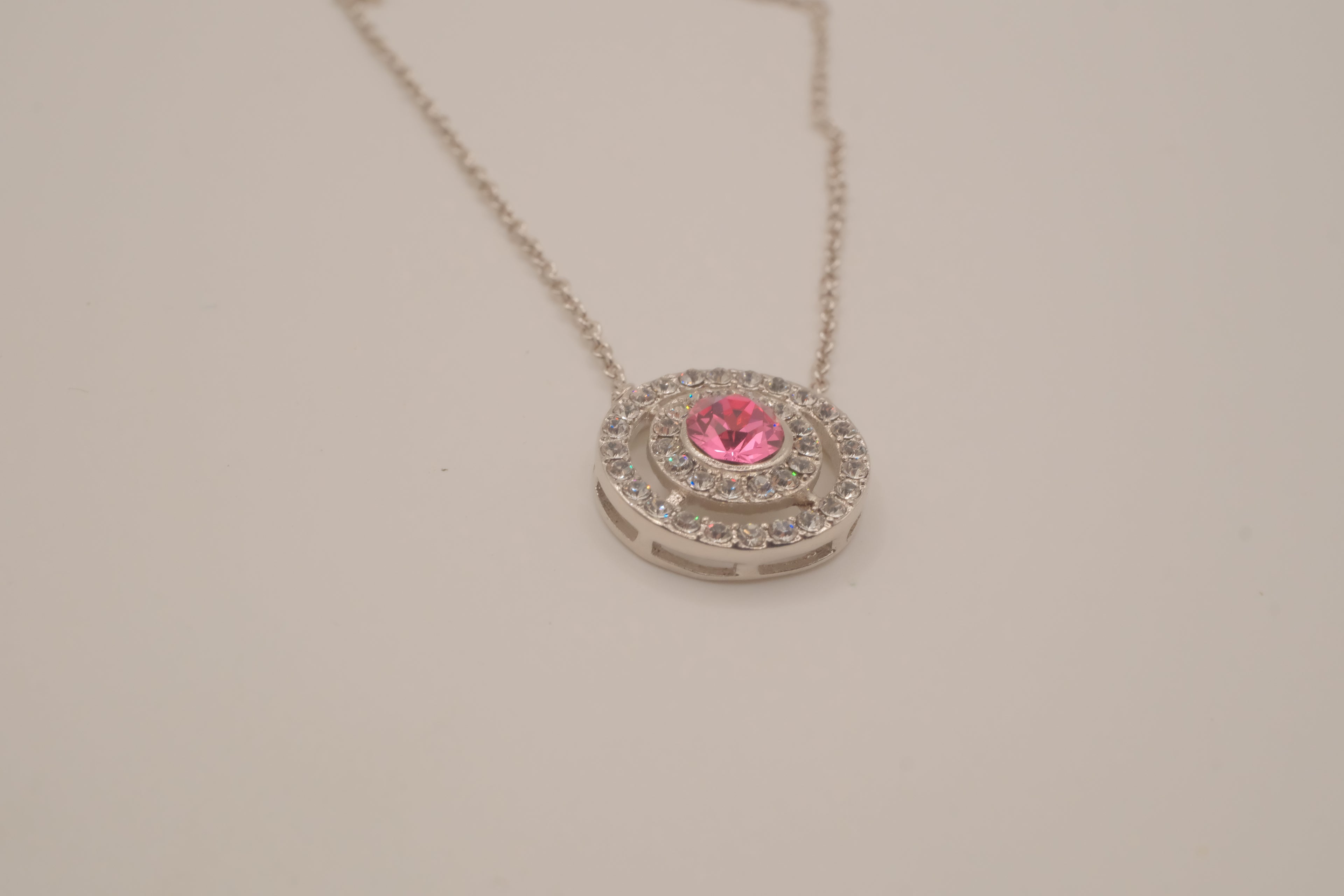 Swarovski Pink crystal pendant necklace