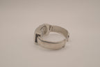 Silver tone rectangular cuff watch