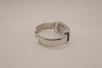 Silver tone rectangular cuff watch