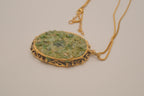 Vintage crushed Jade mosaic pendant necklace