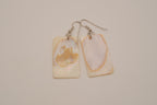 Rectangular mother of pearl dangle earrings