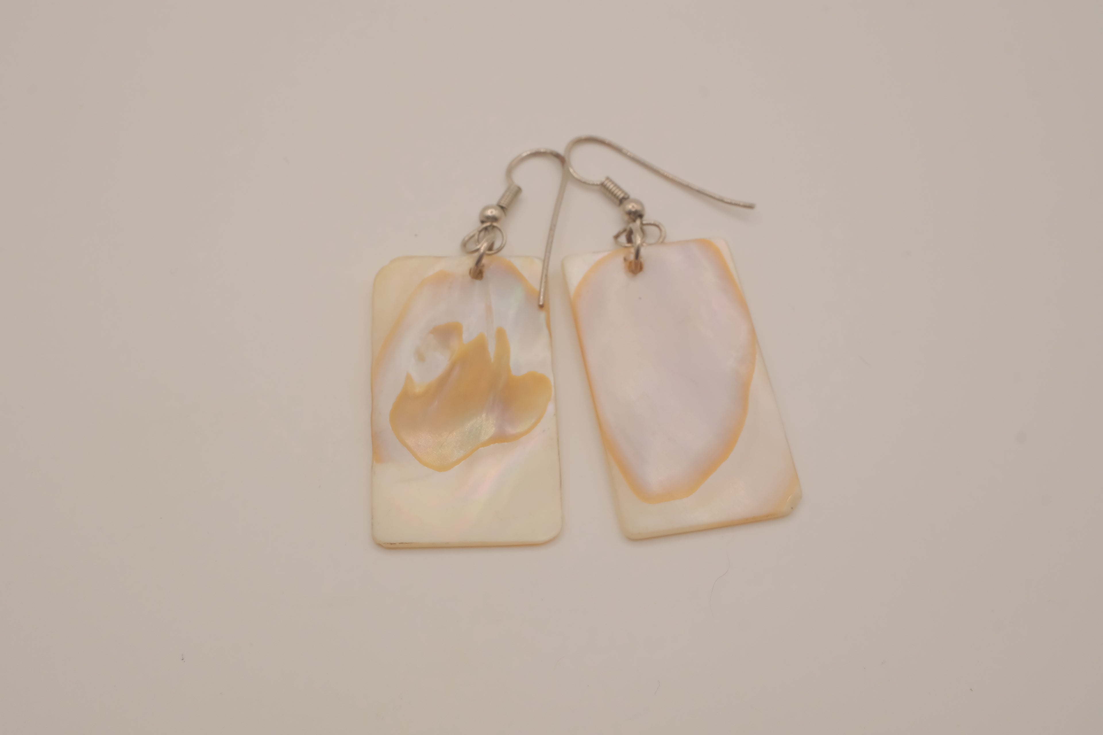 Rectangular mother of pearl dangle earrings