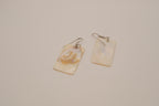 Rectangular mother of pearl dangle earrings