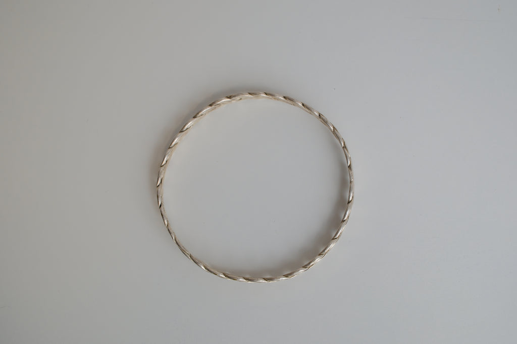 Vintage 925 Sterling silver braided bangle bracelet