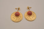 Vintage Etruscan Revival style drop earrings