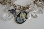 Faux Pearls silver-tone charm bracelet