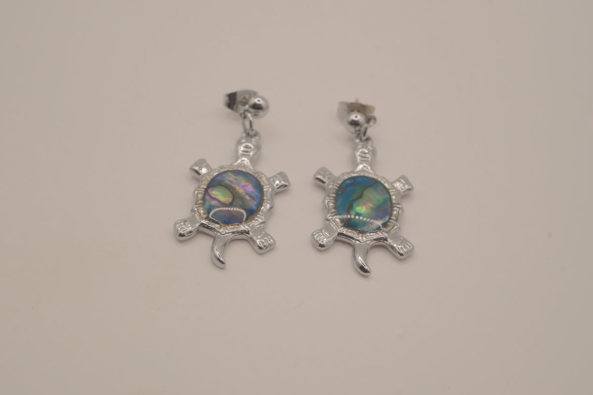 Abalone Turtle dangle earrings