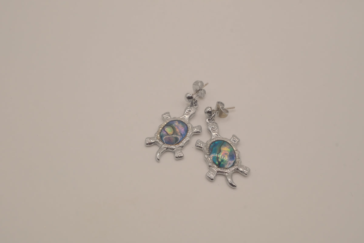Abalone Turtle dangle earrings