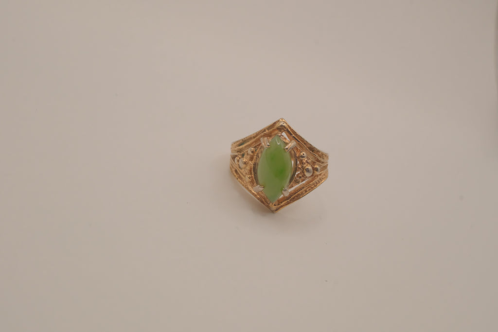 Vintage marquise-cut jade cocktail ring