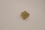 Vintage marquise-cut jade cocktail ring