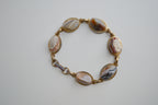 Vintage Gold Tone Stone Link Chain Bracelet